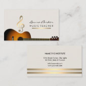 Musiker-Musik-Lehrer-Gitarren-Musiknote-Gold Visitenkarte (Vorne/Hinten)