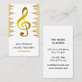 Musiker Musiker Gold Elegant Visitenkarte (Vorne/Hinten)