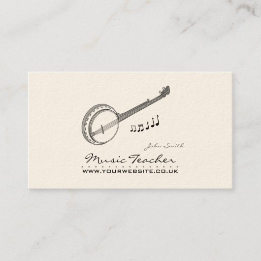 Musiker/Musiklehrer (Banjo) Visitenkarte (Vorderseite)