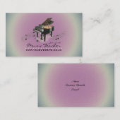 Musiker/Musiklehrer (Piano 1) Lavender BG Visitenkarte (Vorne/Hinten)