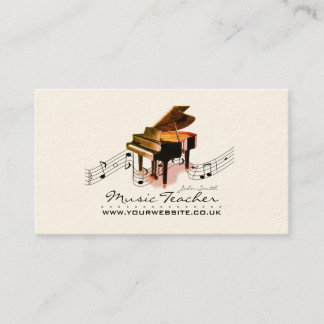 Musiker/Musiklehrer (Piano 1) Vintag Visitenkarte