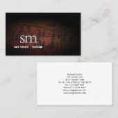 Musiker Musiknoten Grunge Monogram Music Visitenkarte (Vorne/Hinten)