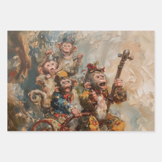 Musiker - Ölabdruckpapier Geschenkpapier Set (Vorderseite)