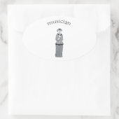 musiker ovaler aufkleber (Tasche)