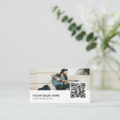 Musiker QR Code Business Car Visitenkarte (Stehend Vorderseite)