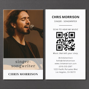 Musiker QR-Code Foto Sänger Songwriter Visitenkarte