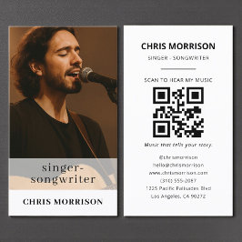 Musiker QR Code Foto Singer Songwriter Visitenkarte