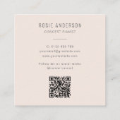 Musiker QR Code Piano Schlüssel Modernes Rosa Quadratische Visitenkarte (Rückseite)