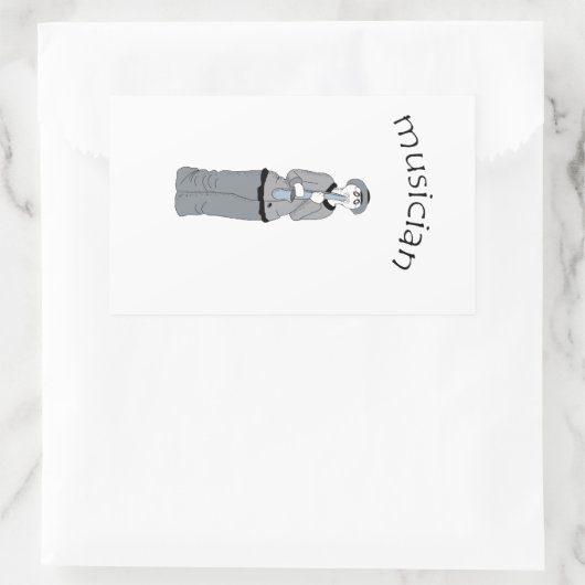 musiker rechteckiger aufkleber (Tasche)