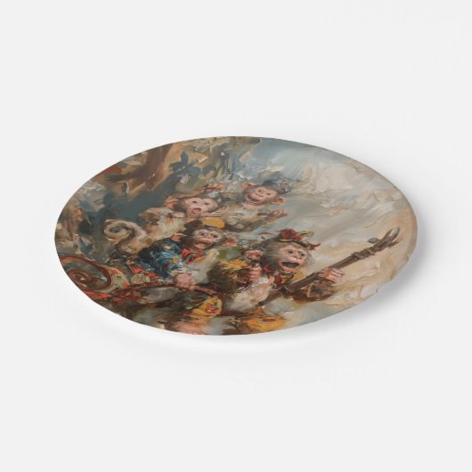 Musiker - Rundpapier-Teller Pappteller (Schrägansicht)