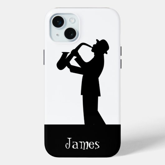 Musiker Saxophone Silhouette Zitat Kunst individua Case-Mate iPhone Hülle (Rückseite)