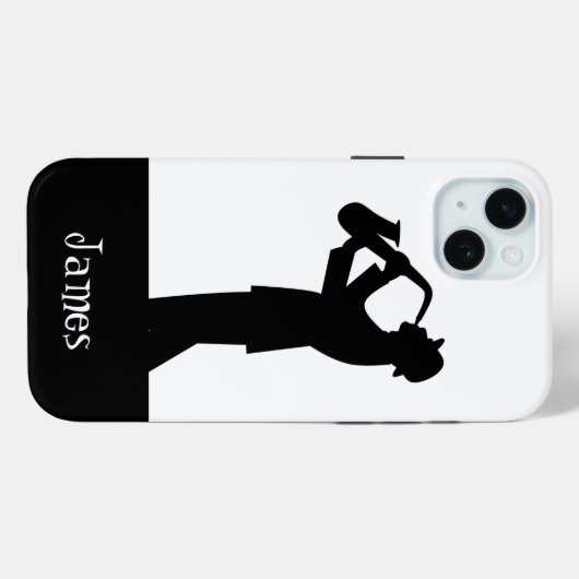 Musiker Saxophone Silhouette Zitat Kunst individua Case-Mate iPhone Hülle (Rückseite (Horizontal))