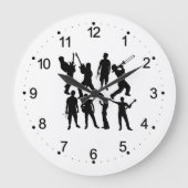 Musiker Silhouette der Musiker Wall Large Clock Große Wanduhr (Vorderseite)