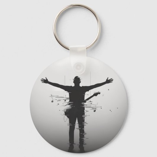 Musiker-Silhouette Schlüsselanhänger (Vorderseite)
