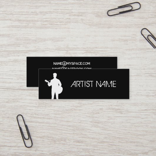 Musiker Singer Gitarrist Artist Star Publicity Mini Visitenkarte (Vorderseite/Rückseite Beispiel)