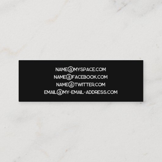 Musiker Singer Gitarrist Artist Star Publicity Mini Visitenkarte (Rückseite)