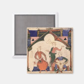 Musiker spielen Castanets und Psalterien Magnet (Vorderseite/Rückseite)