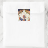 Musiker spielen eine Viola und Tambourine Quadratischer Aufkleber (Tasche)