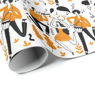 Musiker spielen Musik Wrapping Paper Geschenkpapier