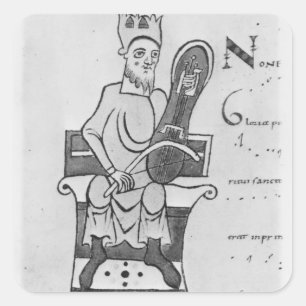 Musiker spielt Crouth Quadratischer Aufkleber