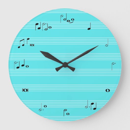 Musiker-Stempeluhr - hellblau Große Wanduhr (Vorderseite)