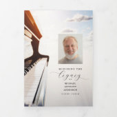 Musiker Trauerfeier Dreiteiliges Programmtemplate  Dreifach-gefaltete Programmkarte (Cover)