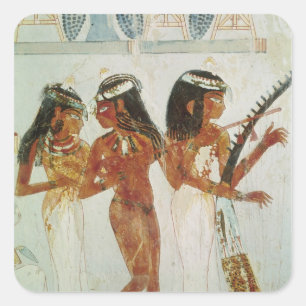 Musiker und ein Tänzer Quadratischer Aufkleber