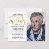 Musiker Vielen Dank für Ihr Beileid Dankeskarte (Vorderseite)