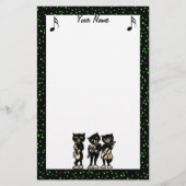 Musiker Vintag Black Cats Musiknoten Briefpapier (Vorderseite)