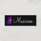 Musiker Vintag Grau Notes Brit Guitar Mini Visitenkarte (Rückseite)