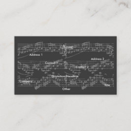 Musiker Vintag Grau Notes Brit Guitar VII Visitenkarte