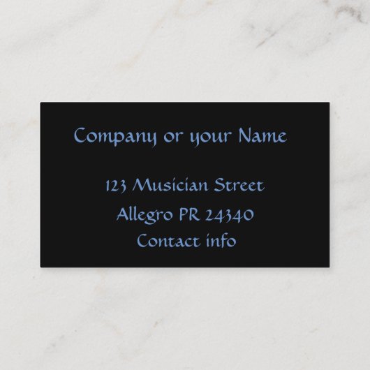 Musiker Visitenkarte (Rückseite)