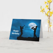 Musiker Vollmond Silhouette Geburtstag Karte (Gelbe Blume)