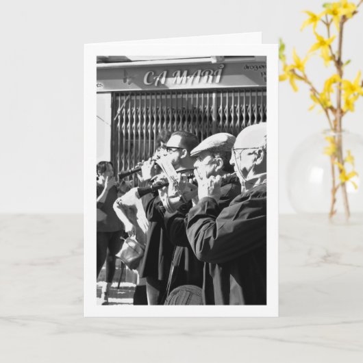 Musiker von Lliria, spanisches Portrait Karte (Gelbe Blume)