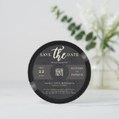 Musiker Wedding Save the Date QR Code Foto Vinyl (Stehend Vorderseite)