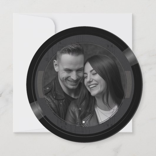 Musiker Wedding Save the Date QR Code Foto Vinyl (Rückseite)