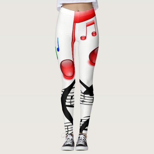 Musiker weiße, lange Leggings für sie (Vorderseite)