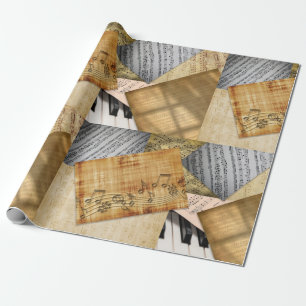 Musikereignisse Vintage Notenblätter Geschenkpapier