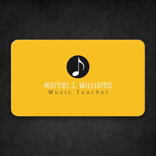 Musikergelbe Visitenkarte mit Musiknote