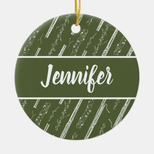 Musikergeschenk für Bassoon Player Personalisiert Keramik Ornament (Vorne)