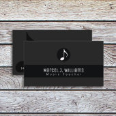 Musikerin Black Business Card mit Musiknote Visitenkarte