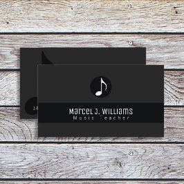 Musikerin Black Business Card mit Musiknote Visitenkarte