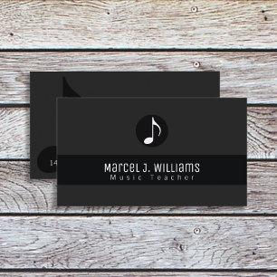 Musikerin Black Business Card mit Musiknote Visitenkarte