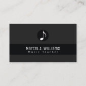 Musikerin Black Business Card mit Musiknote Visitenkarte (Vorderseite)