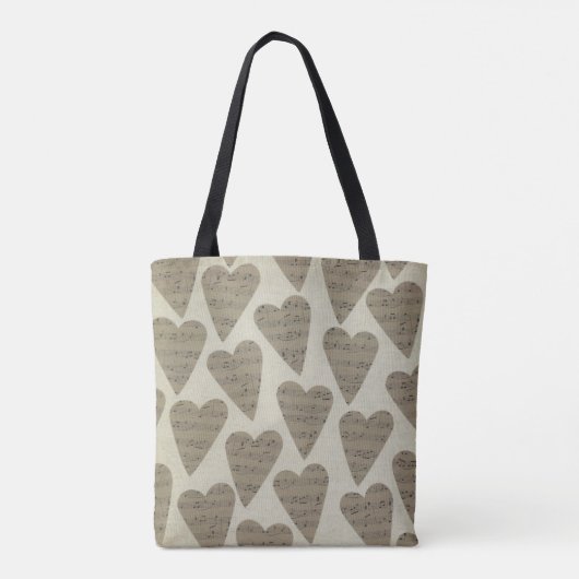 Musikerin der Herzform Musiknote Tasche (Rückseite)