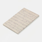 Musikerin der Vintagen Musiknote Post-it Klebezettel (angewinkelt)