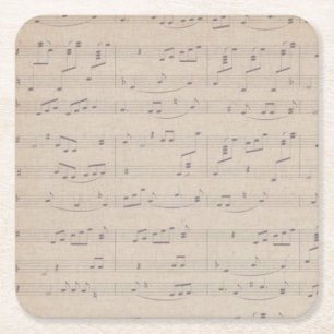 Musikerin der Vintagen Musiknote Rechteckiger Pappuntersetzer