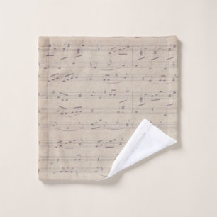 Musikerin der Vintagen Musiknote Waschlappen