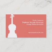 Musikerin des Violin Teacher Player Music Studio Visitenkarte (Rückseite)