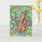 Musikerin Maus Cello Niedlich Illustration Karte (Gelbe Blume)